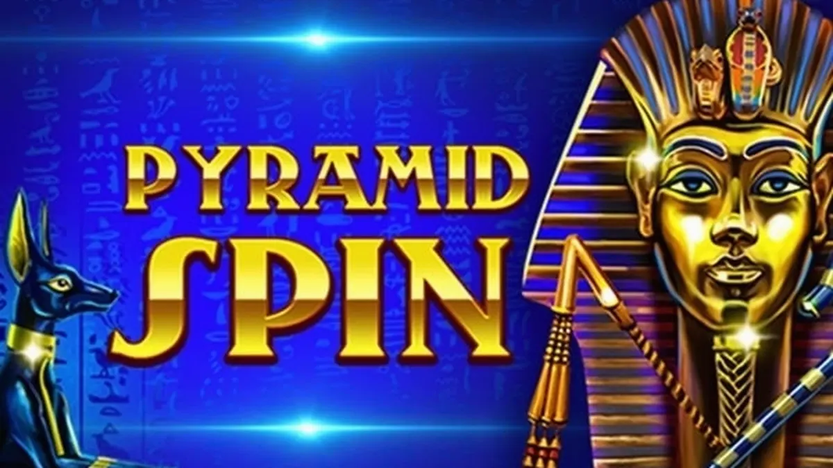 Tampilan layar mesin slot Pyramid Spin dengan desain klasik dan simbol misterius.
